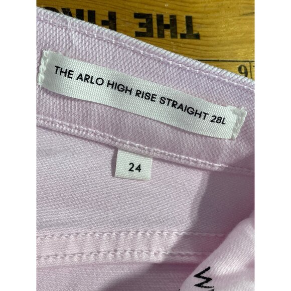 Denim Forum Jeans Size 24 Arlo High Rise Straight 28L Light Pink Denim Classic - Picture 4 of 8